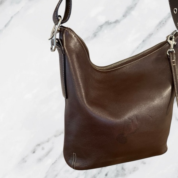 COACH Vintage Legacy Brown Slim Hobo Duffle Shoulder Bag Y2K 9325 - Picture 4 of 10